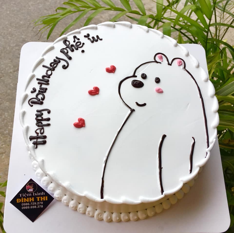 Bánh gato kem sinh nhật của bé trai SBT1588